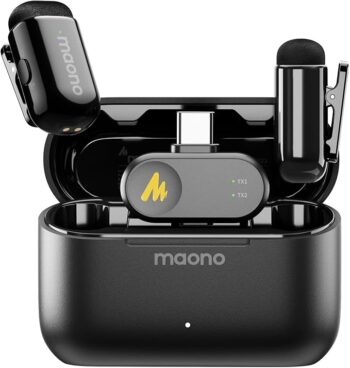MAONO Wave T1 Mini Wireless Microphone with PC2 Type-C Receiver